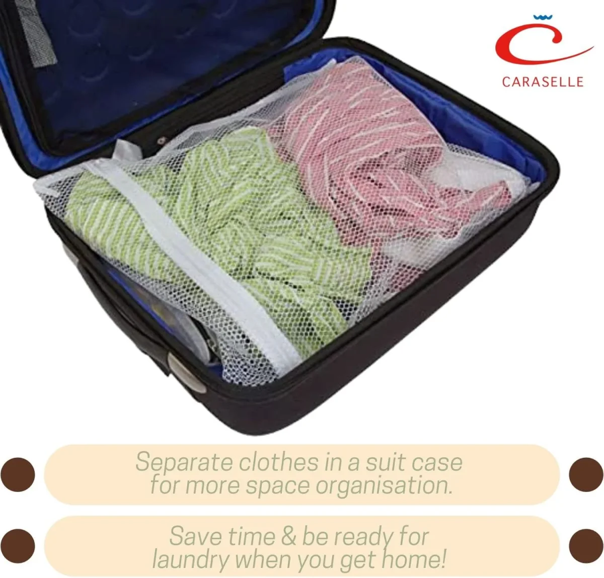 Small Net Washing Bags for Laundry with Strong Zip (31 x 36 cms) - Trade - Image 5